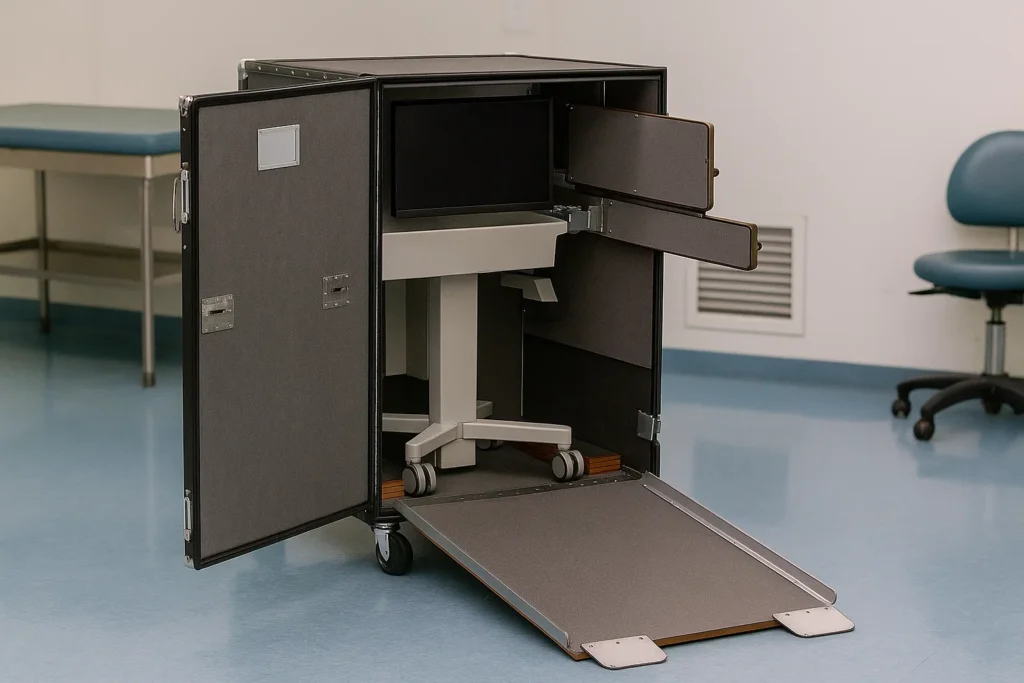 Medical Equipment Transport case with a ramp