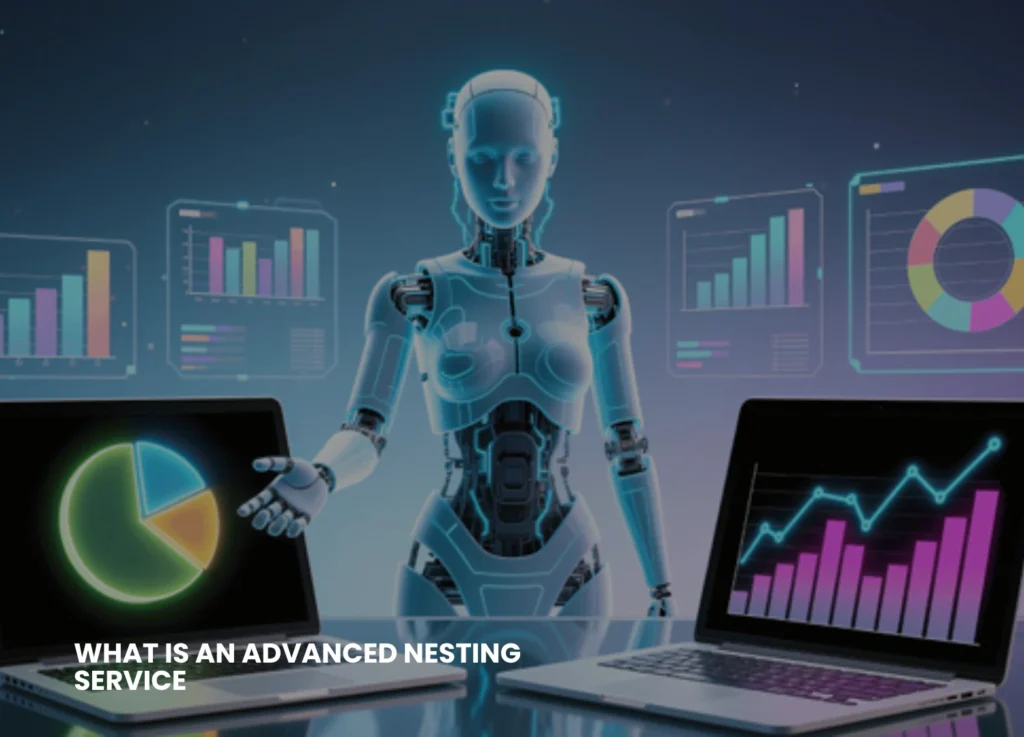 a robot demonstrating advance technological working environment