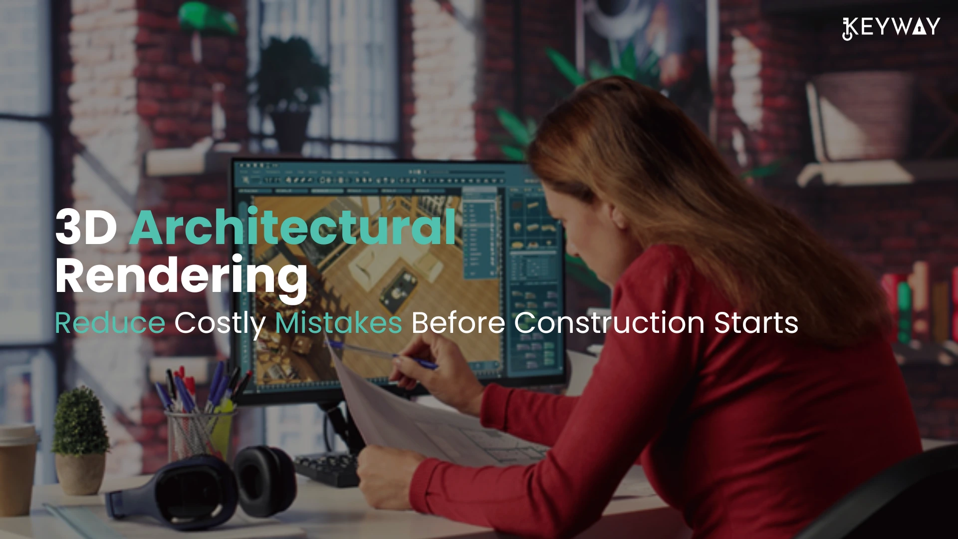 architect working on an architectural rendering project